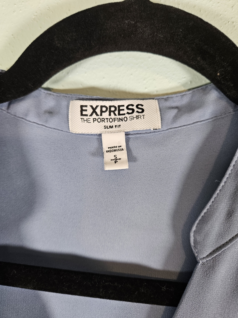 Express Light Blue Ruffle-Trim Button-Front Shirt - Picture 2 of 5